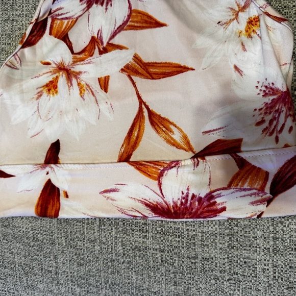 Hot Kiss Tropical Pink Floral Sports Tank Top Athletic Sports Bra Sz Large - Picture 3 of 10